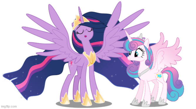 The future rulers of Equestria and the Crystal Empire: | image tagged in mlp,my little pony | made w/ Imgflip meme maker