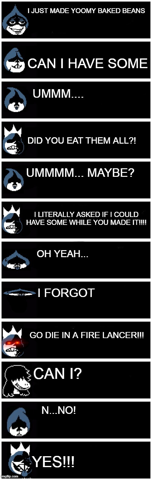 image tagged in deltarune,bad luck brian,boardroom meeting suggestion,pie charts,one does not simply,memes | made w/ Imgflip meme maker