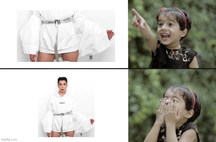 When you first see James Charles | image tagged in you suck now we suck,james charles | made w/ Imgflip meme maker