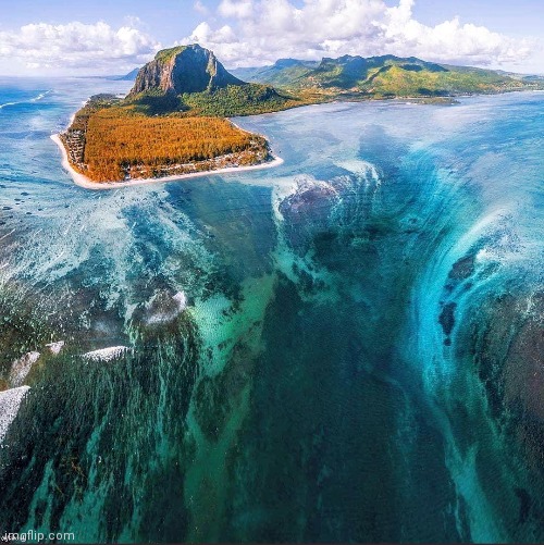 Le Morne Brabant peninsula , Mauritius Island | image tagged in indian ocean,waterfall,southern,hemisphere | made w/ Imgflip meme maker