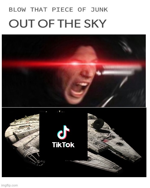 Shoot that TikTok OUT OF THE SKY | image tagged in blank sheet,tiktok,star wars,funny,meme | made w/ Imgflip meme maker