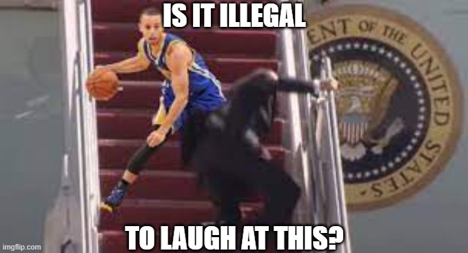 IS IT ILLEGAL; TO LAUGH AT THIS? | image tagged in joe biden,trippin' | made w/ Imgflip meme maker