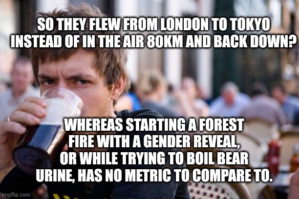 Lazy College Senior Meme | WHEREAS STARTING A FOREST FIRE WITH A GENDER REVEAL, OR WHILE TRYING TO BOIL BEAR URINE, HAS NO METRIC TO COMPARE TO. SO THEY FLEW FROM LOND | image tagged in memes,lazy college senior | made w/ Imgflip meme maker