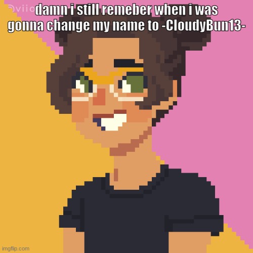 back in 2018 | damn i still remeber when i was gonna change my name to -CloudyBun13- | image tagged in pixel me p | made w/ Imgflip meme maker