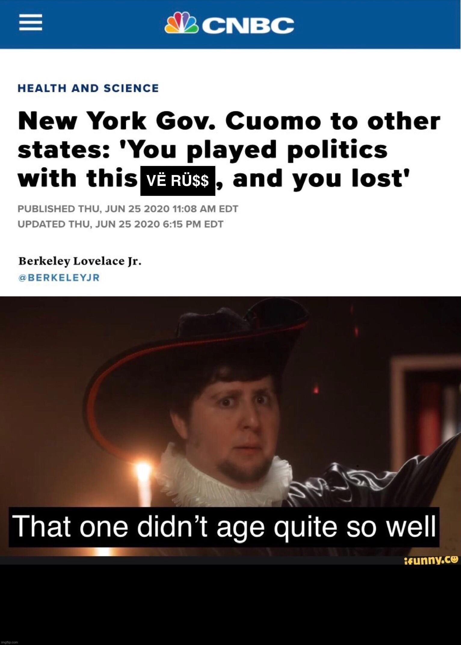 VË RÜ$$ | image tagged in andrew cuomo,cuomo,china virus,covid,covid-19,scandal | made w/ Imgflip meme maker