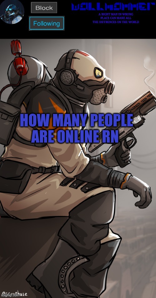 wallhamer | HOW MANY PEOPLE ARE ONLINE RN | image tagged in wallhamer | made w/ Imgflip meme maker