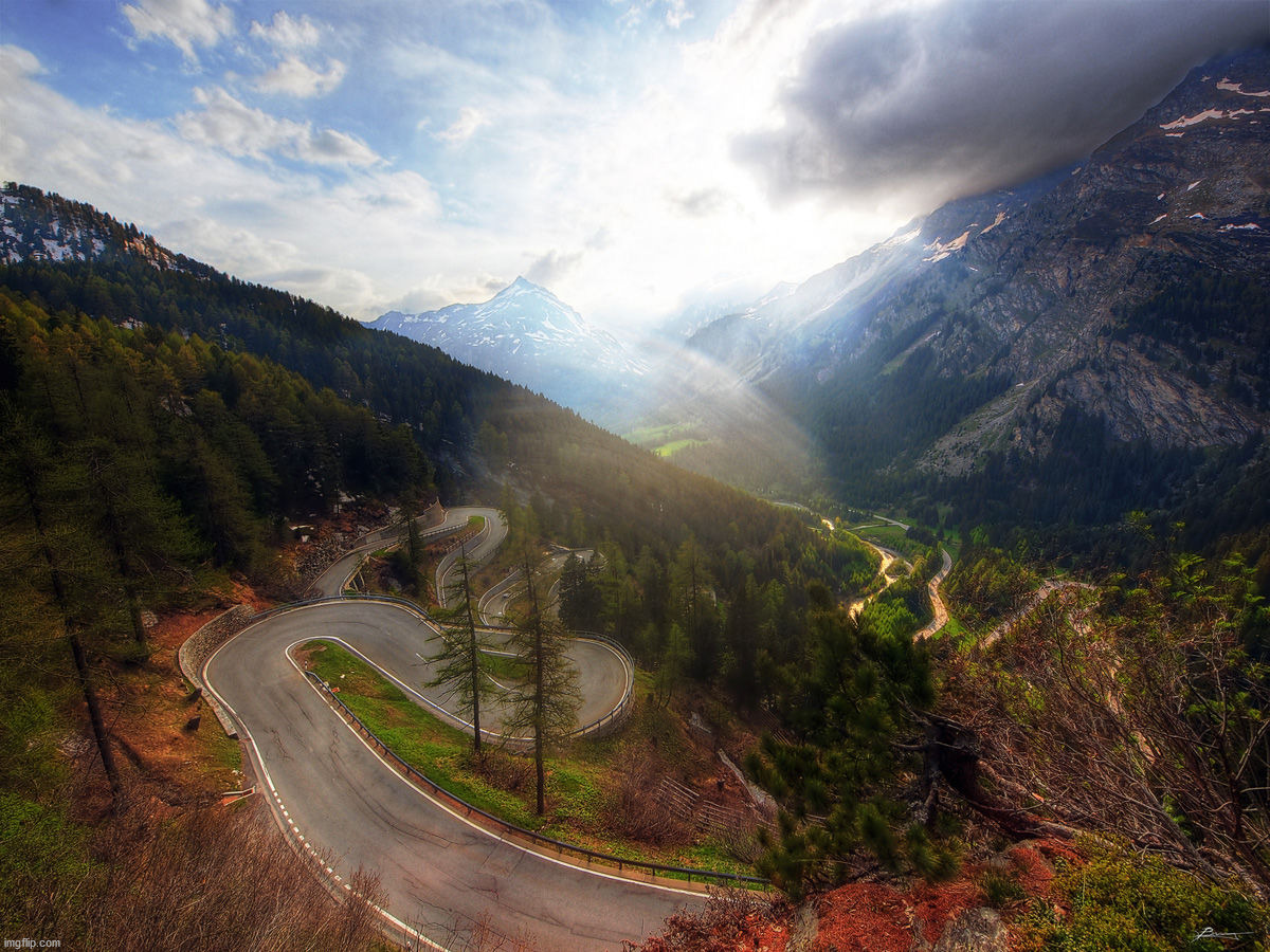 The Maloja Pass, Switzerland | image tagged in awesome | made w/ Imgflip meme maker