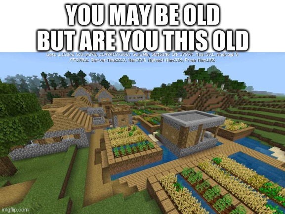 yes | YOU MAY BE OLD BUT ARE YOU THIS OLD | image tagged in memes,nostalgia,minecraft | made w/ Imgflip meme maker