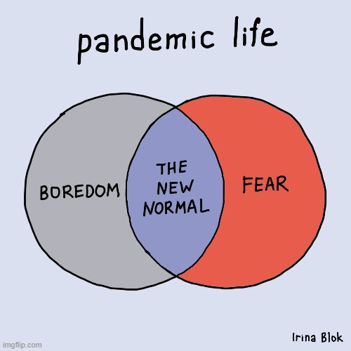 Pandemic Thinking | image tagged in memes,comics,pandemic,new normal,boredom,fear | made w/ Imgflip meme maker
