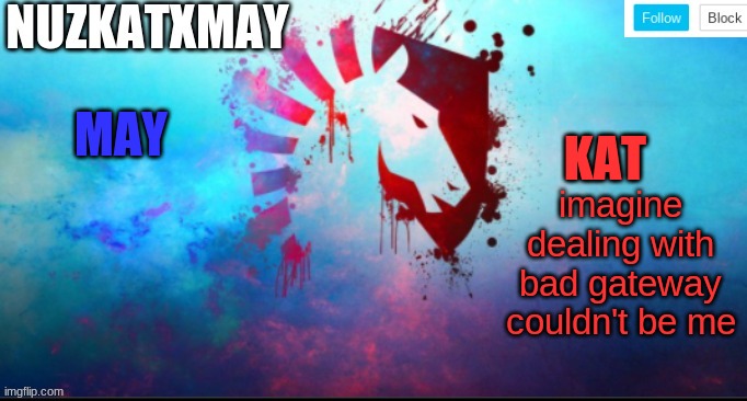 E | imagine dealing with bad gateway
couldn't be me | image tagged in e | made w/ Imgflip meme maker