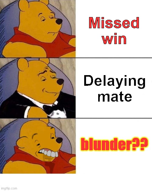 Chess etiquette moment | Missed win; Delaying mate; blunder?? | image tagged in best better blurst | made w/ Imgflip meme maker