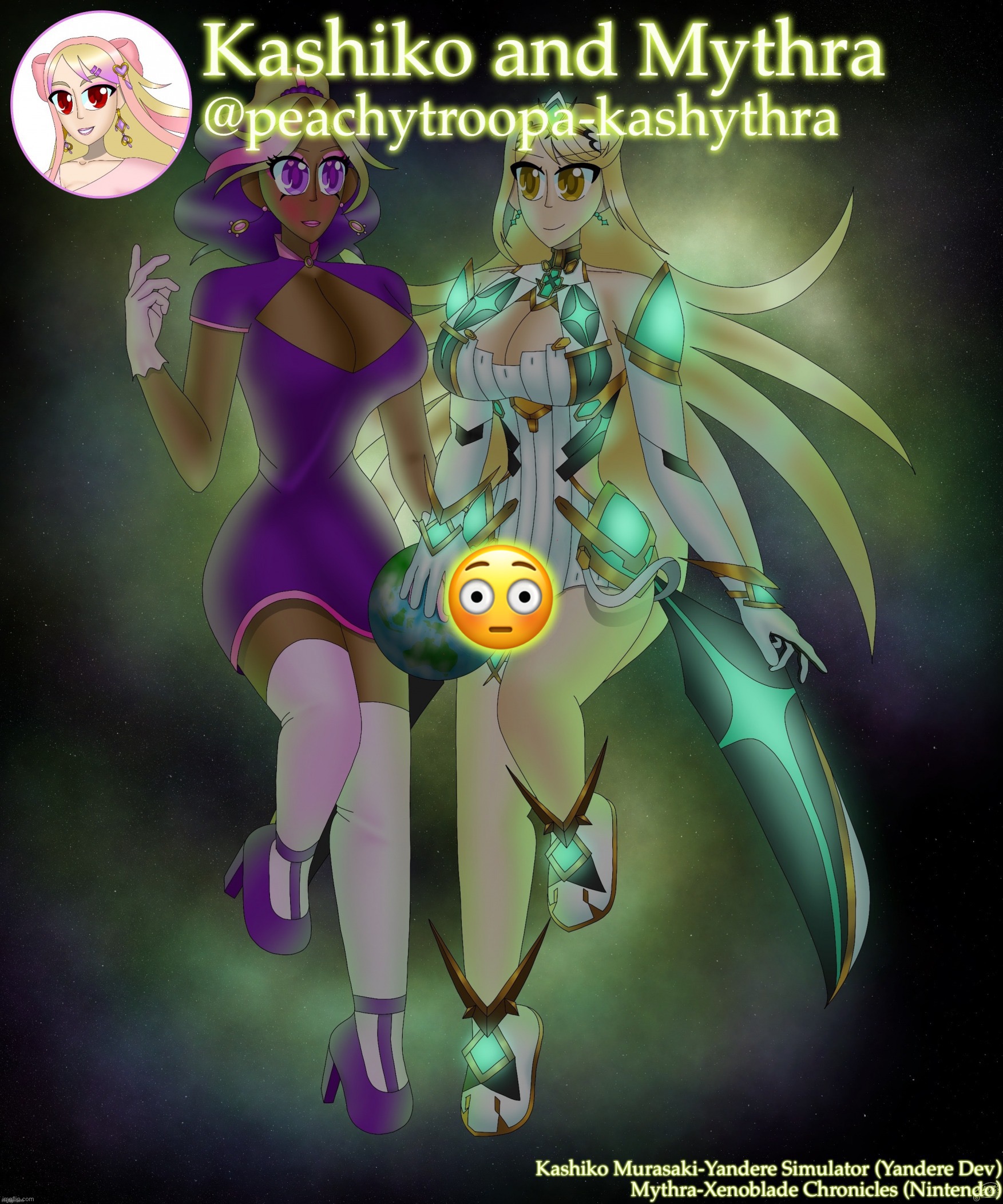 Kashiko Murasaki and Mythra | 😳 | image tagged in kashiko murasaki and mythra | made w/ Imgflip meme maker