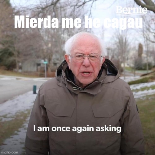 POV el viejo | Mierda me he cagau | image tagged in memes,bernie i am once again asking for your support | made w/ Imgflip meme maker