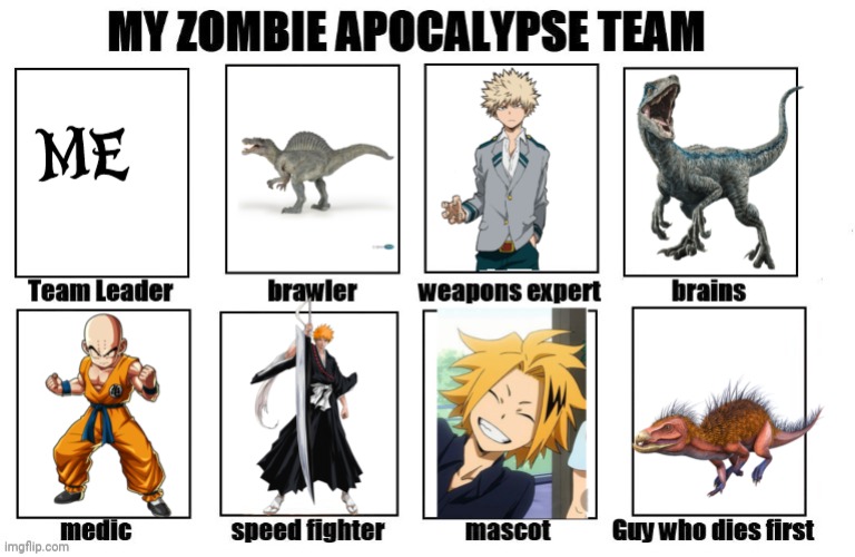 Zombie Team of Awesomeness | image tagged in kamibestboi,zombie,kill the pegomastex,dinosaurs | made w/ Imgflip meme maker