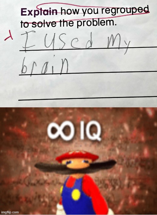 big brain | image tagged in infinite iq mario,mario,smg4,yeah this is big brain time | made w/ Imgflip meme maker