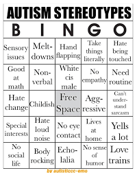 High Quality autism stereotypes bingo Blank Meme Template