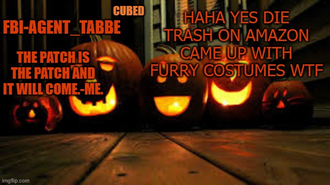 amazon think furrys trash OMG EXPOSED !1111!1!!! | HAHA YES DIE TRASH ON AMAZON CAME UP WITH FURRY COSTUMES WTF | image tagged in my pumpkin temp | made w/ Imgflip meme maker