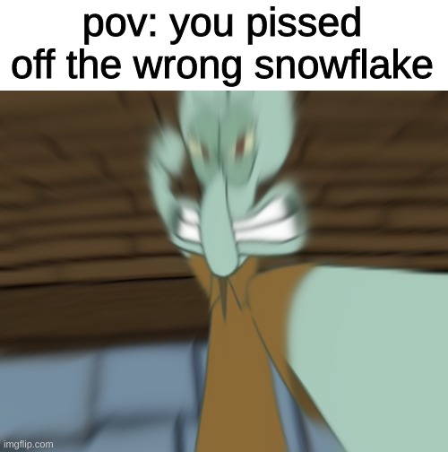 AH AHHHHH | pov: you pissed off the wrong snowflake | image tagged in memes,funny,fun,funny memes,spongebob,dank | made w/ Imgflip meme maker