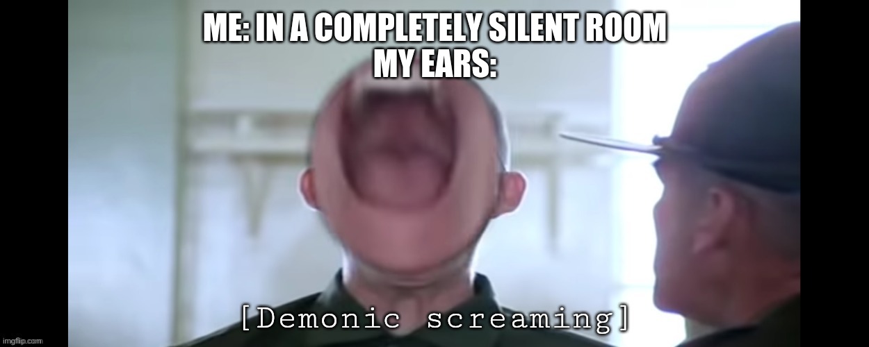 this is so true tho | ME: IN A COMPLETELY SILENT ROOM
MY EARS: | image tagged in demonic screaming | made w/ Imgflip meme maker