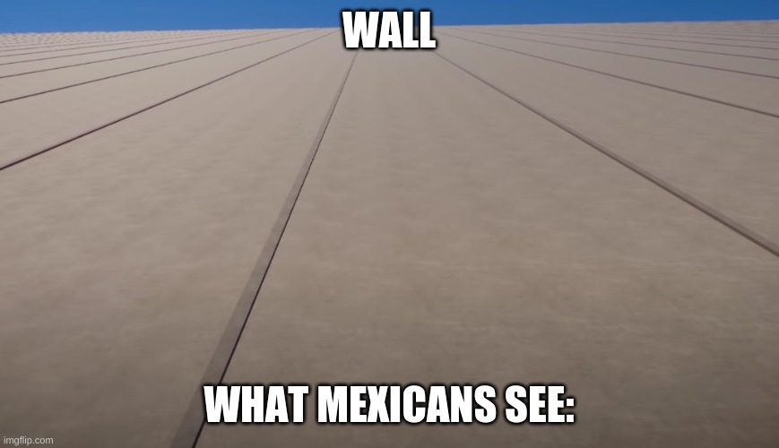 get this to the first page | WALL; WHAT MEXICANS SEE: | image tagged in funny,funny memes | made w/ Imgflip meme maker