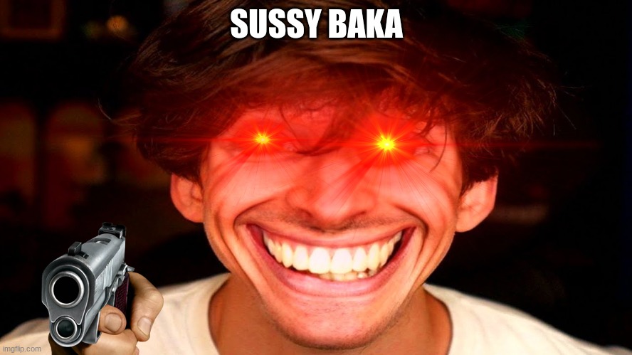 sus | SUSSY BAKA | image tagged in flamingo | made w/ Imgflip meme maker