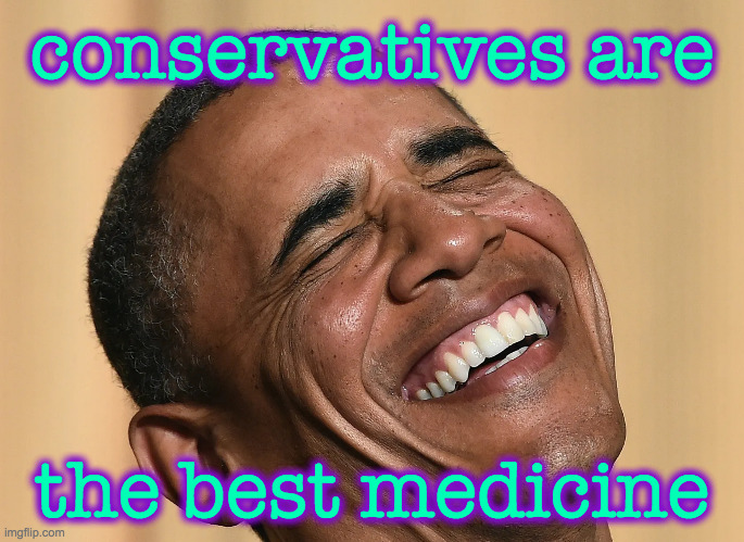 And a good dental plan  ( : | conservatives are the best medicine | image tagged in memes,conservatives,obama laughing | made w/ Imgflip meme maker