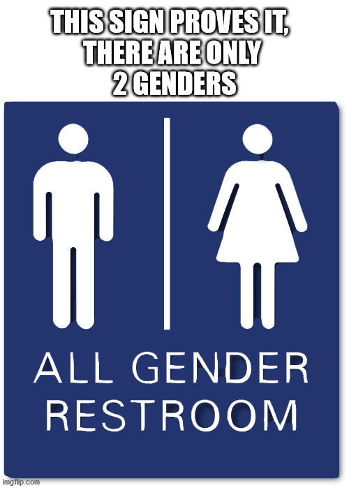 THIS SIGN PROVES IT, 
THERE ARE ONLY
 2 GENDERS | made w/ Imgflip meme maker