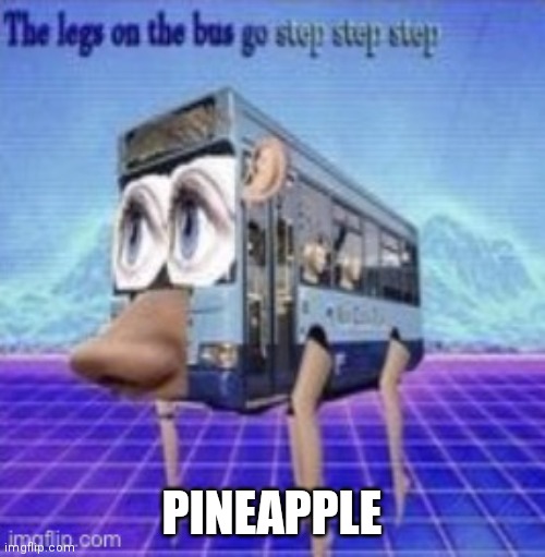 E | PINEAPPLE | image tagged in the legs on the bus go step step | made w/ Imgflip meme maker