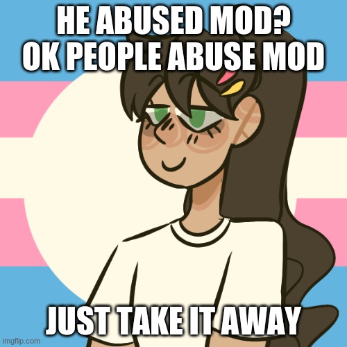 simple .-. | HE ABUSED MOD? OK PEOPLE ABUSE MOD; JUST TAKE IT AWAY | image tagged in i'm bored | made w/ Imgflip meme maker