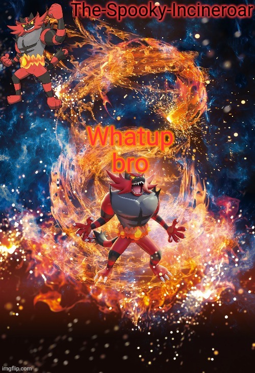 Hru? | Whatup bro | image tagged in incineroar temp | made w/ Imgflip meme maker