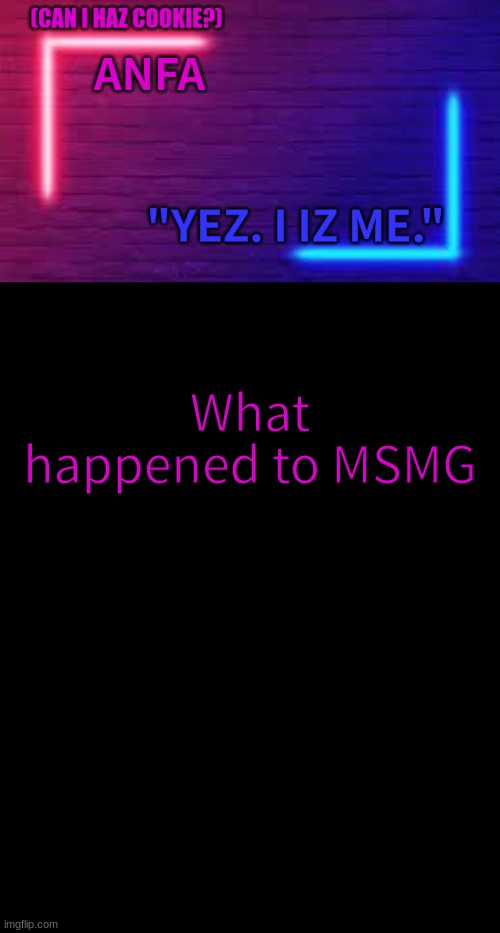 ANFA | What happened to MSMG | image tagged in anfa | made w/ Imgflip meme maker