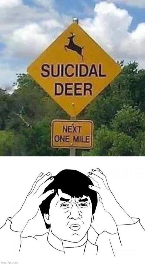 Wha- | image tagged in memes,jackie chan wtf,funny,stupid signs,suicide,funny signs | made w/ Imgflip meme maker