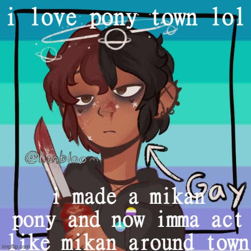 .-. | i love pony town lol; i made a mikan pony and now imma act like mikan around town | image tagged in r e e e picrew | made w/ Imgflip meme maker