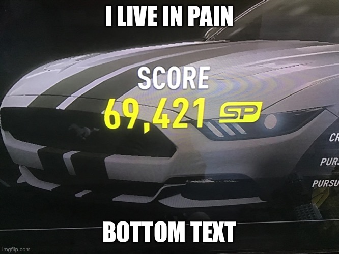 Pain | I LIVE IN PAIN; BOTTOM TEXT | image tagged in need for speed | made w/ Imgflip meme maker