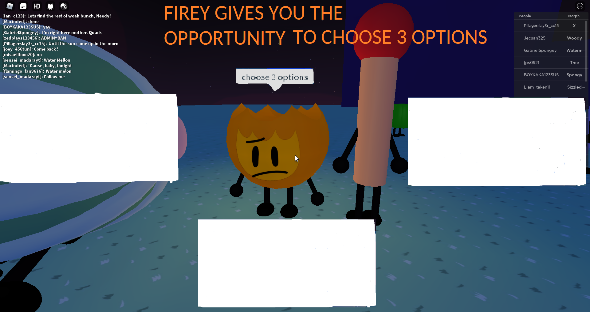 Firey's 3 options Blank Meme Template