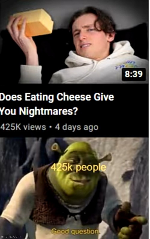 Hm... | image tagged in shrek good question | made w/ Imgflip meme maker
