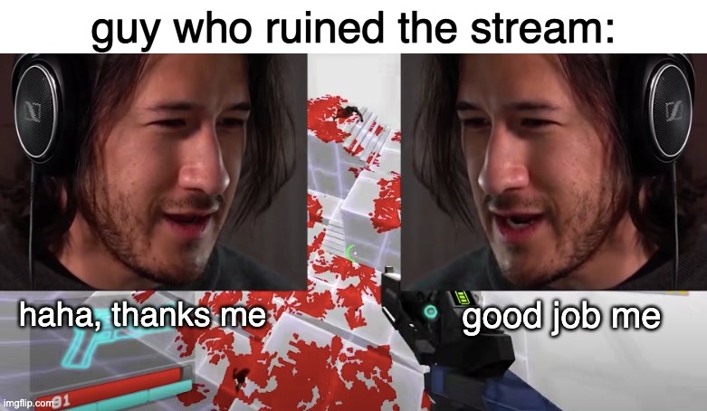 good job me | guy who ruined the stream: | image tagged in good job me | made w/ Imgflip meme maker