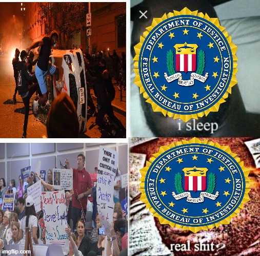 FBI Terrorists | image tagged in memes,sleeping shaq,fbi,riots,protests | made w/ Imgflip meme maker