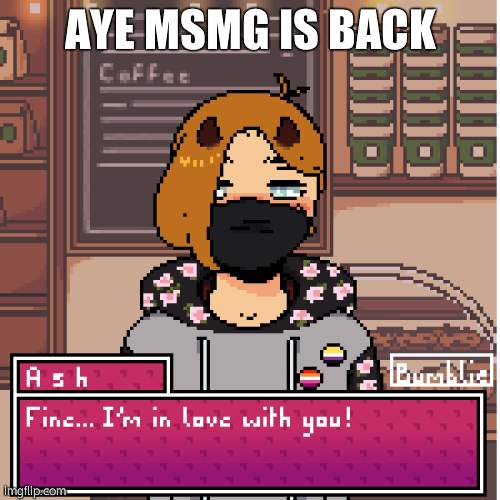 haha your gay | AYE MSMG IS BACK | image tagged in haha your gay | made w/ Imgflip meme maker