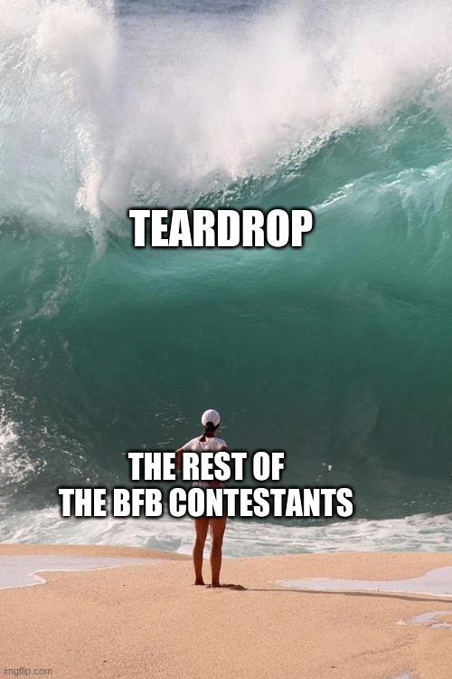 Monday Deadline | TEARDROP THE REST OF THE BFB CONTESTANTS | image tagged in monday deadline | made w/ Imgflip meme maker
