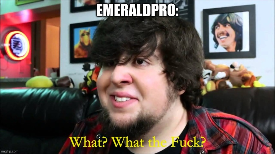 JohnTron What the fuck? | EMERALDPRO: | image tagged in johntron what the fuck | made w/ Imgflip meme maker