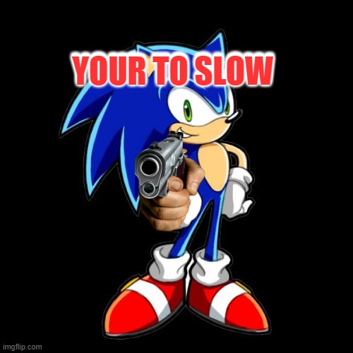your too slow | YOUR TO SLOW; YOUR TO SLOW | image tagged in memes,you're too slow sonic | made w/ Imgflip meme maker