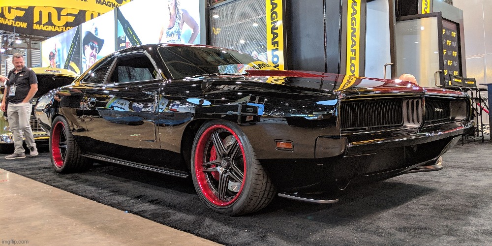 Dodge hellcat built to look like a 69 charger | image tagged in cars,badass cars | made w/ Imgflip meme maker