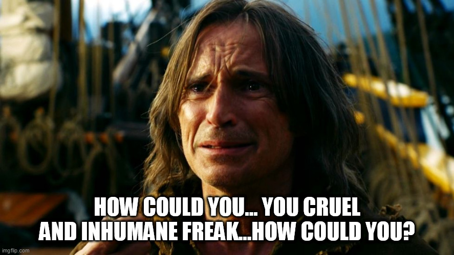 How could you? | HOW COULD YOU... YOU CRUEL AND INHUMANE FREAK...HOW COULD YOU? | image tagged in how could you | made w/ Imgflip meme maker
