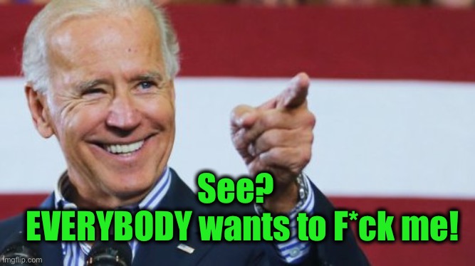 Biden pointer | See?  
EVERYBODY wants to F*ck me! | image tagged in biden pointer | made w/ Imgflip meme maker