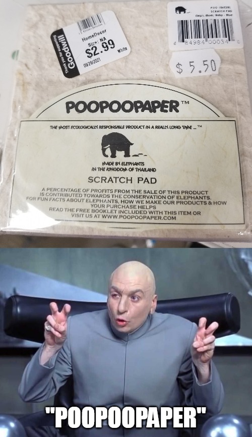  "POOPOOPAPER" | image tagged in dr evil air quotes,meme,memes | made w/ Imgflip meme maker