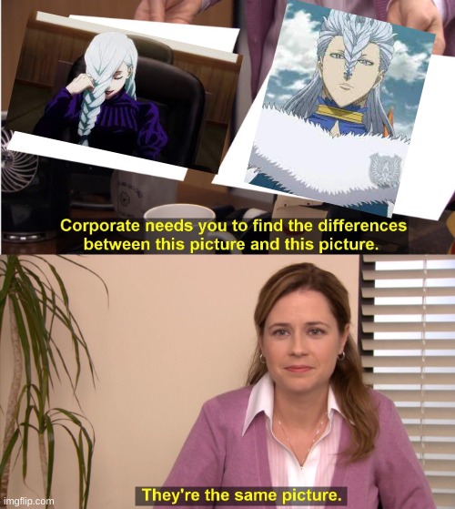 I swear they look the same | image tagged in memes,they're the same picture,black clover | made w/ Imgflip meme maker