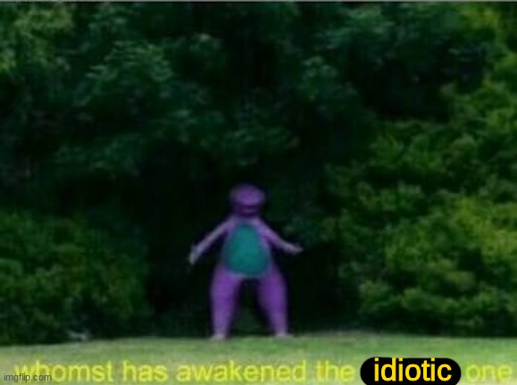 Whomst has awakened the ancient one | idiotic | image tagged in whomst has awakened the ancient one | made w/ Imgflip meme maker