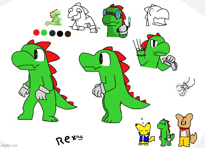 so decided to redesign one of my older ocs rex | image tagged in and yes hes based on my dinosaur plush from ikea | made w/ Imgflip meme maker