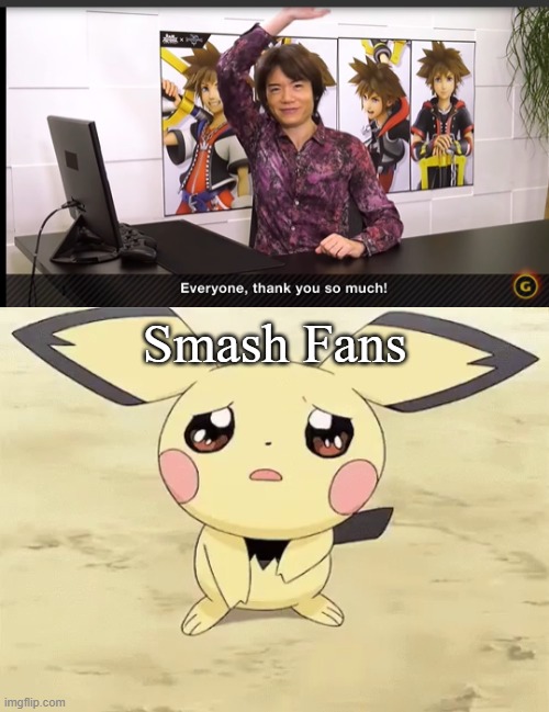  Smash Fans | image tagged in sad pichu,memes,funny memes,funny,gaming | made w/ Imgflip meme maker